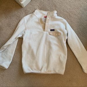 Patagonia white button up jacket with pocket!